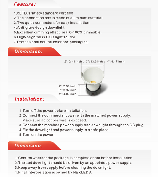 3" Deep Anti-Glare LED Downlight 12W 5CCT (NX-3XAGDL-12W-5CCT-W)