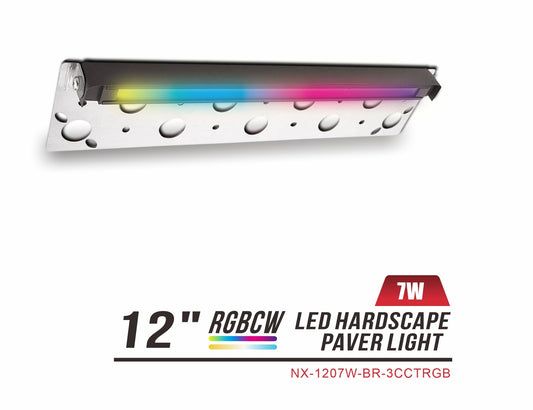 Nexled RGBCW LED Hardscape Paver Light -7"/12", 12-15V, IP65 (ETL/FCC)