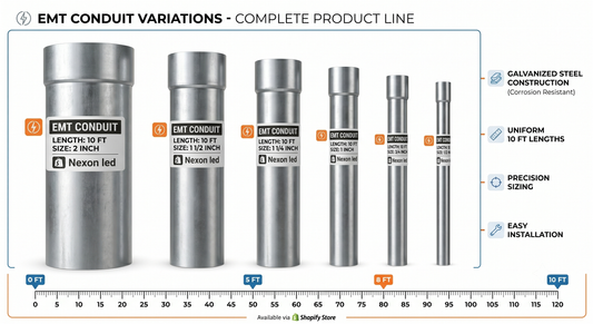 EMT Conduit 10 ft — Multiple Sizes