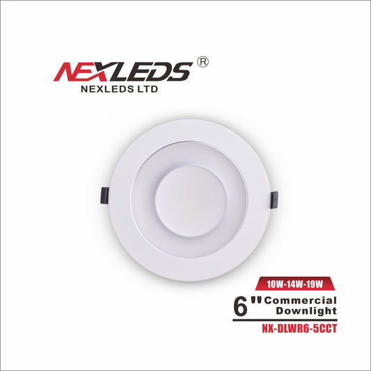 6" Commercial LED Downlight, Wattage-Select-NX-DLWR6-5CCT