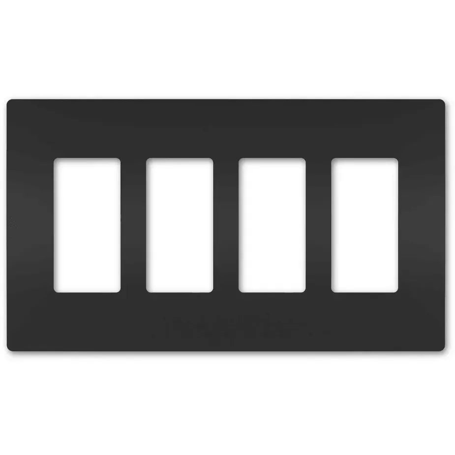 4-Gang Screw less Wall Plate Decora, White or Black