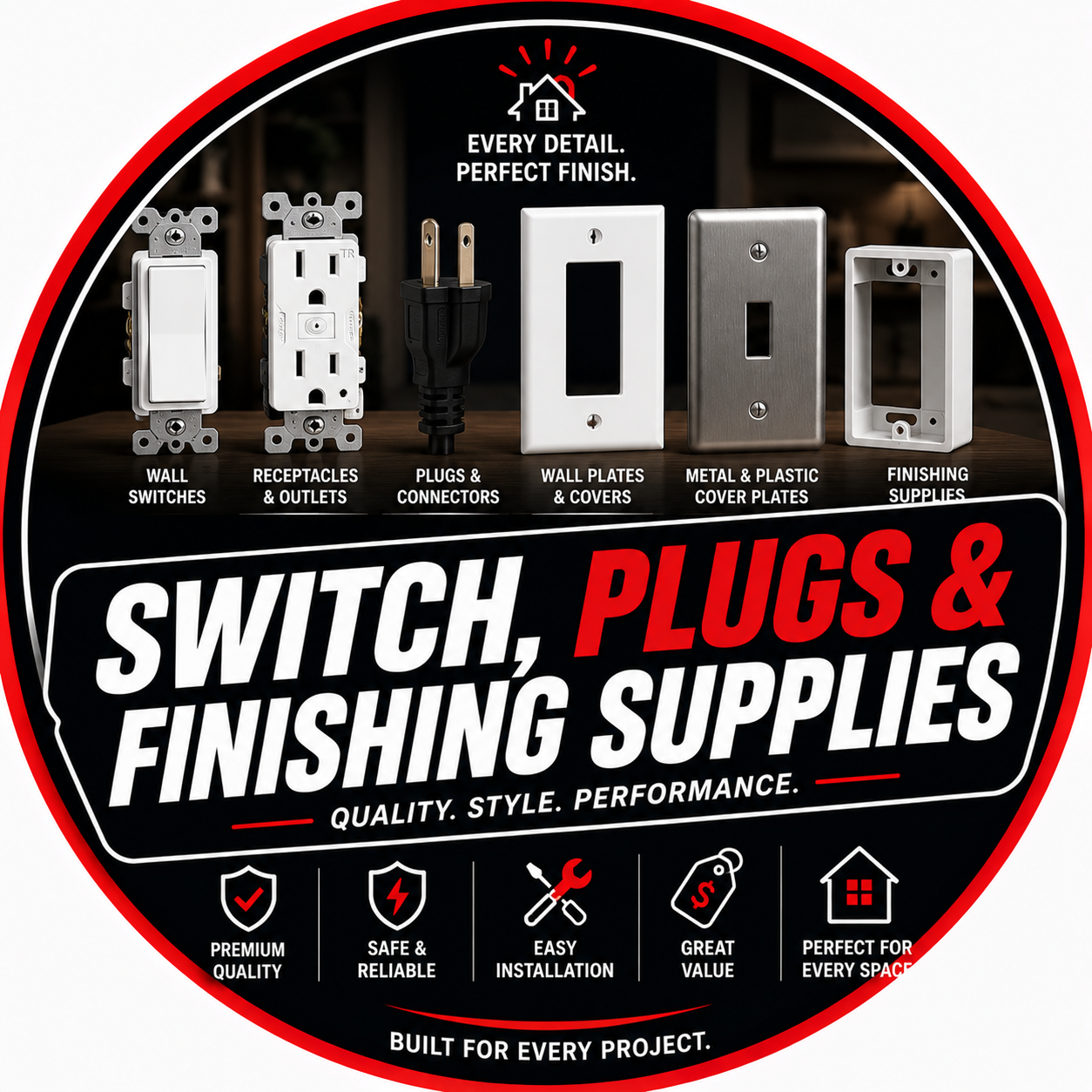 Switch,Plugs & Finishing Supplies