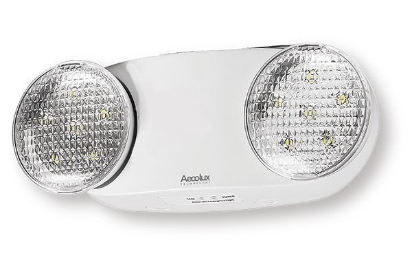 2-head emergency light with built-in battery