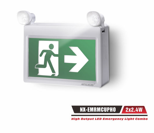 High-Output LED Exit / Emergency Combo Unit (Plastic) – NX-EMRMCUPHO