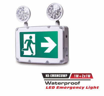 Weatherproof LED Exit / Emergency Combo Unit – NX-EMRMCUWP
