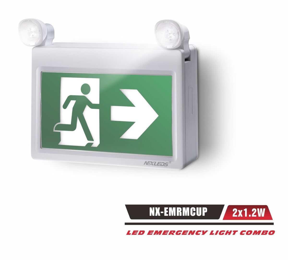 LED Exit / Emergency Combination Unit (Plastic) – NX-EMRMCUP