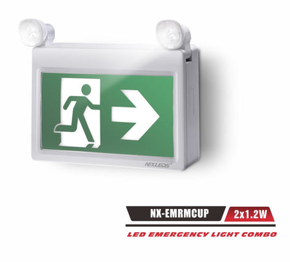 LED Exit / Emergency Combination Unit (Plastic) – NX-EMRMCUP