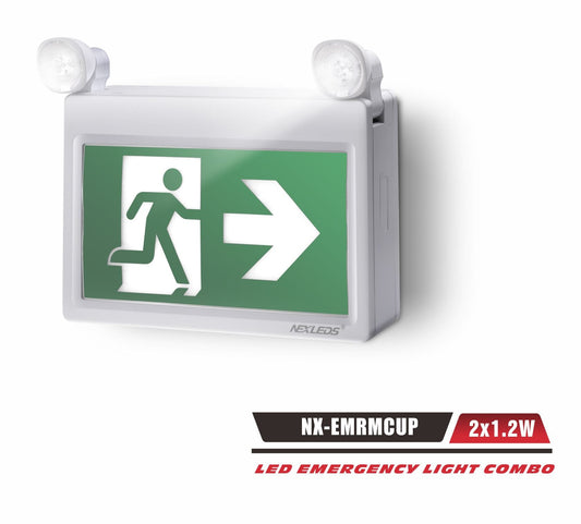 LED Exit / Emergency Combination Unit (Plastic) – NX-EMRMCUP
