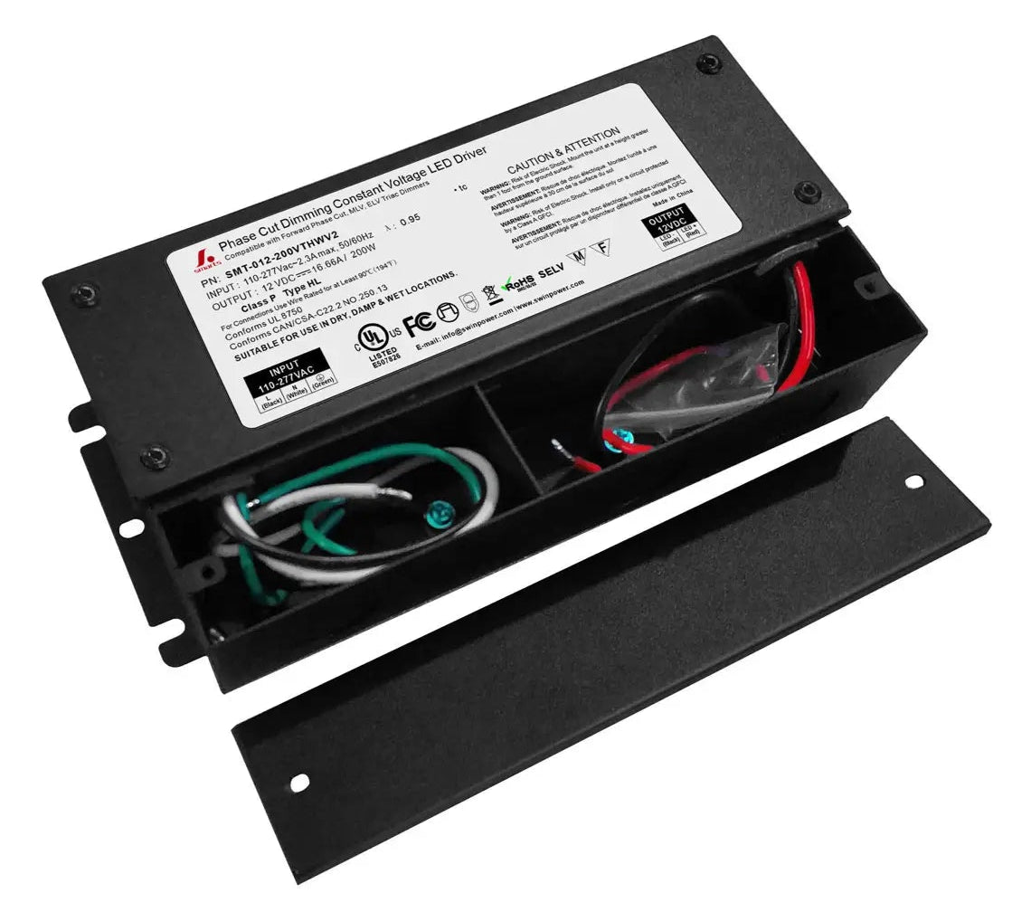 12V 5-in-1 Dimmable LED Power Supply — Class 2, Wet/Damp Rated