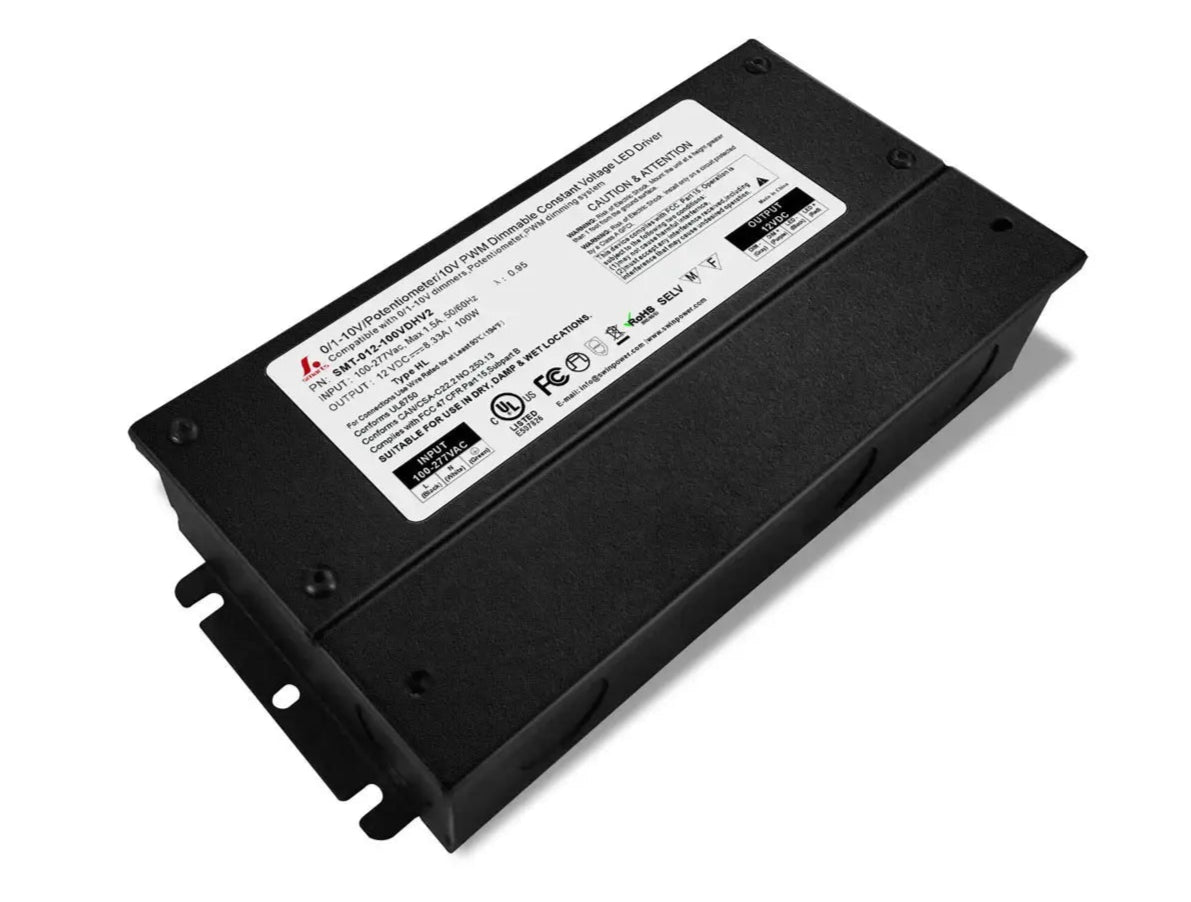 12V 5-in-1 Dimmable LED Power Supply — Class 2, Wet/Damp Rated