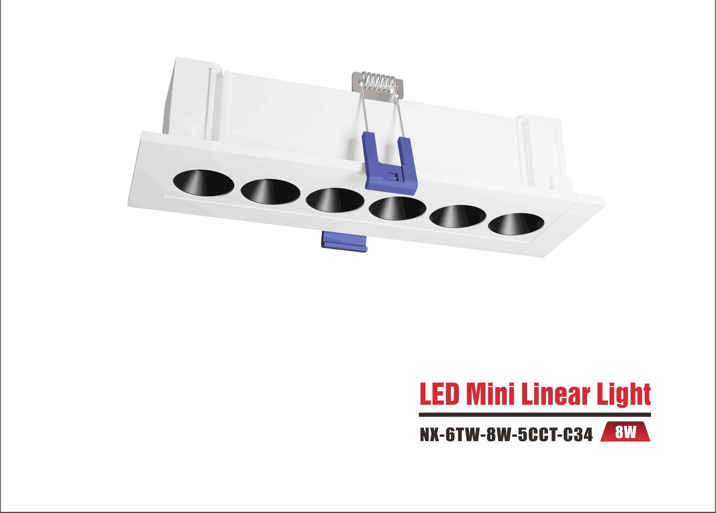 LED Mini Linear Light (Black) 8W 5CCT (NX-6TW-8W-5CCT-C34)