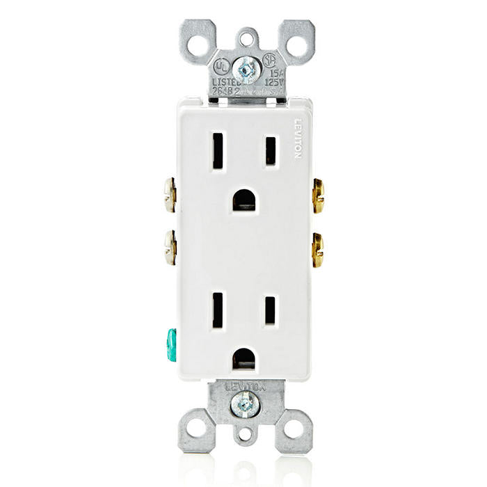 Leviton 15A tamper-resistant Decora outlet in white