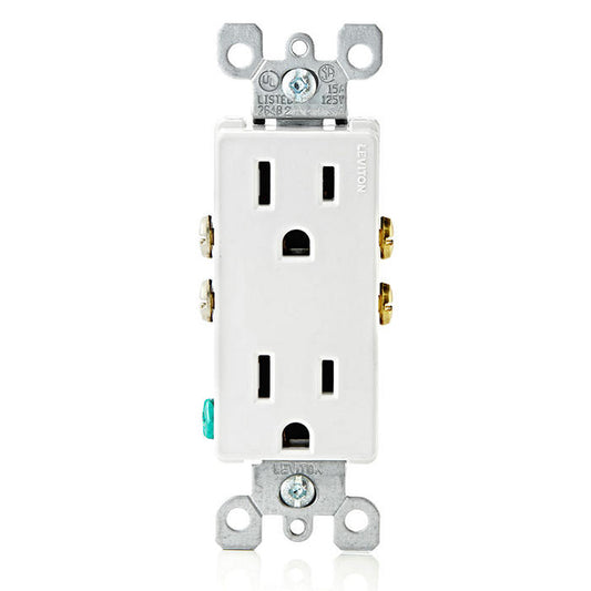 Leviton 15A tamper-resistant Decora outlet in white
