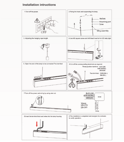 8 ft LED Architectural Linear Light  Up/Down Adjustable, Black (NX-LAL8F-100W-L-DV-TCP-B)
