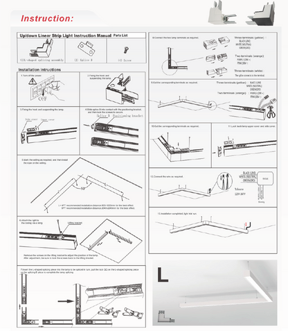 8 ft LED Architectural Linear Light  Up/Down Adjustable, Black (NX-LAL8F-100W-L-DV-TCP-B)