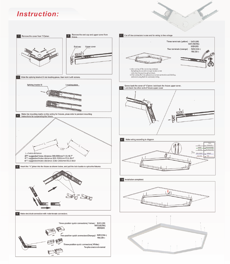6 ft LED Architectural Linear Light Up/Down Adjustable, Black (NX-LAL6F-75W-L-DV-TCP-B)