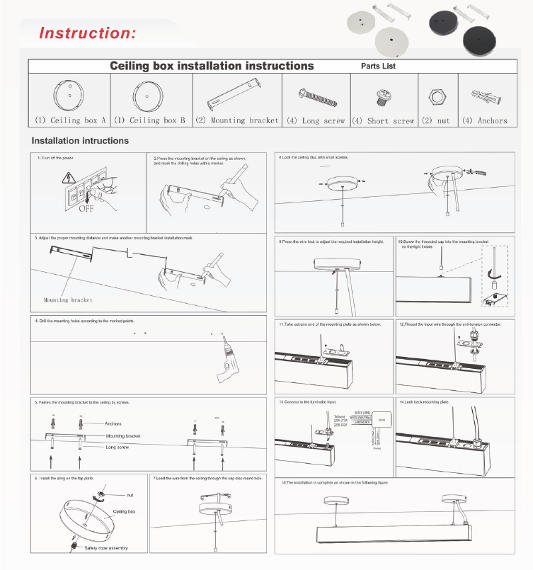 6 ft LED Architectural Linear Light Up/Down Adjustable, Black (NX-LAL6F-75W-L-DV-TCP-B)