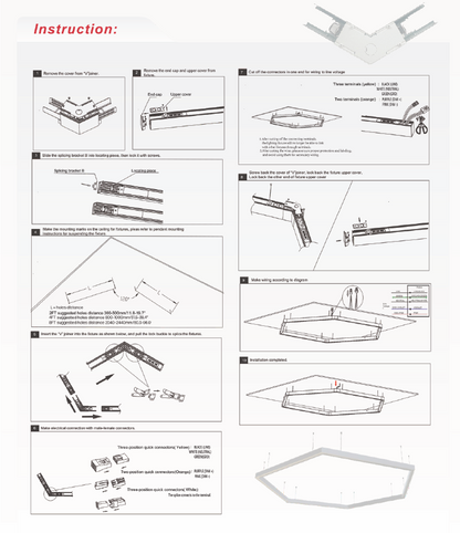 2 ft LED Architectural Linear Light Up/Down Adjustable, White (NX-LAL2F-25W-L-DV-TCP-W)