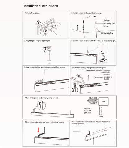 2 ft LED Architectural Linear Light Up/Down Adjustable, White (NX-LAL2F-25W-L-DV-TCP-W)