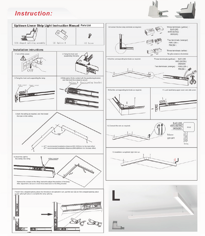4 ft LED Architectural Linear Light  Up/Down Adjustable, Black (NX-LAL4F-50W-L-DV-TCP-B)