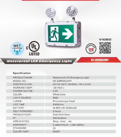 Weatherproof LED Running Man Exit Sign – NX-EMRMWP