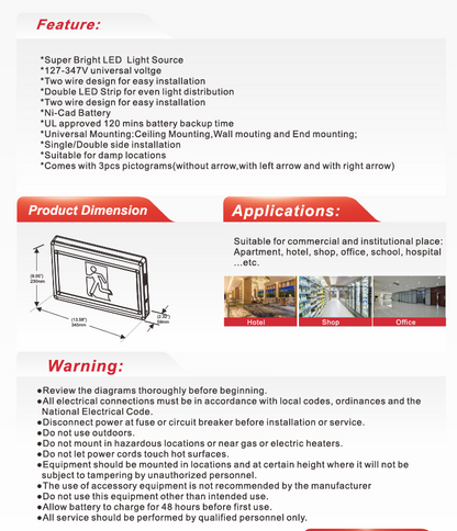 Plastic LED Running Man Exit Sign (2-Wire) – NX-EMRMEP