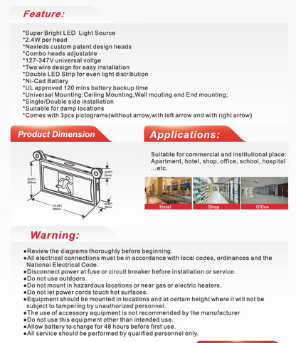 High-Output LED Exit / Emergency Combo Unit (Plastic) – NX-EMRMCUPHO