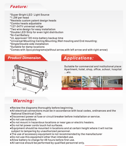 LED Exit / Emergency Combination Unit (Plastic) – NX-EMRMCUP