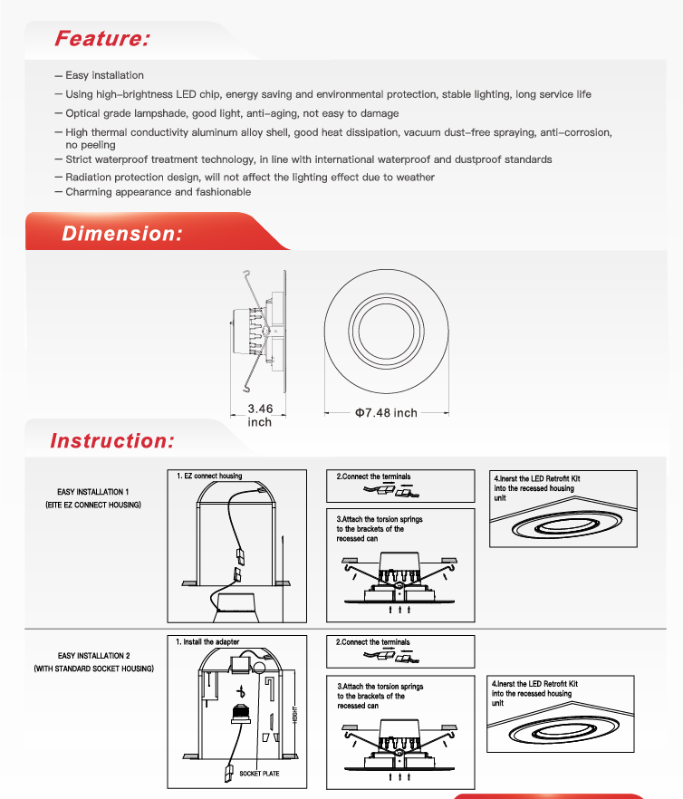 6" LED Gimbal Retrofit Downlight- NXGDL6-15W-5CCT