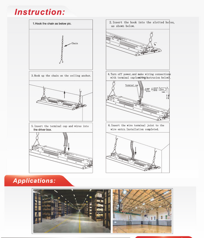 LED Linear High Bay, Foldable, Wattage-Select 110-220W, 3CCT-NX-LHBS6-L3-220/165/110W