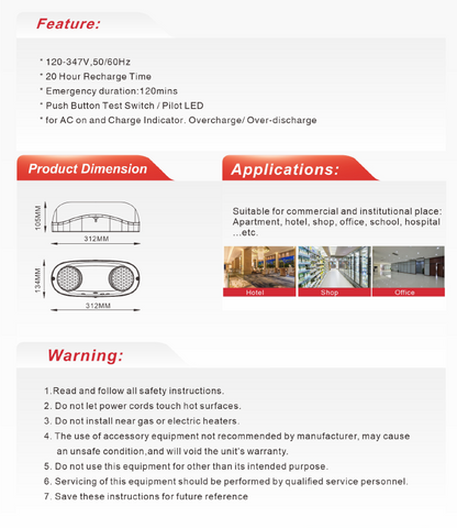 Weatherproof Emergency Bug-Eye Light, 2x2W-NX-EMMBU-2W-WP