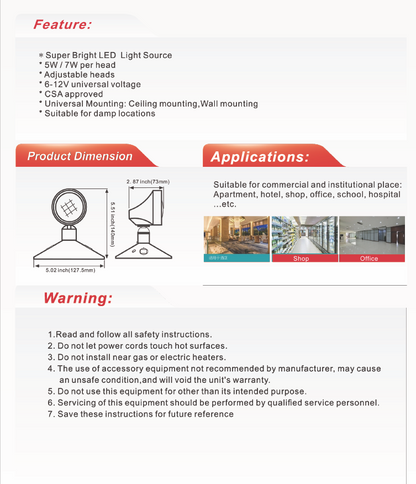 Single Remote Emergency Head, 5W- NX-EMRHS5W