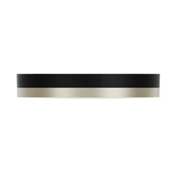 Votatec 12" Decorative Flat Band LED Flush Mount — 5-CCT (Black/White Frame, Brushed Accents)