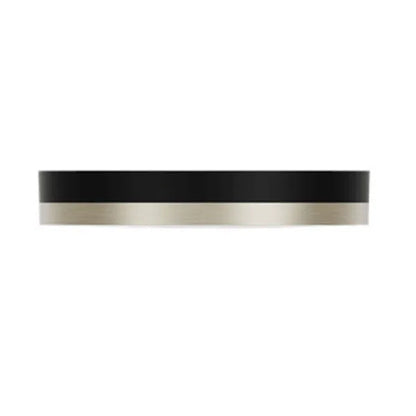 Plafonnier décoratif à DEL Votatec 12 po avec bande plate — 5-CCT (Cadre noir/blanc, accents brossés)