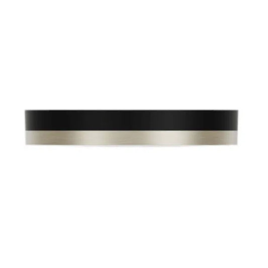Votatec 12" Decorative Flat Band LED Flush Mount — 5-CCT (Black/White Frame, Brushed Accents)