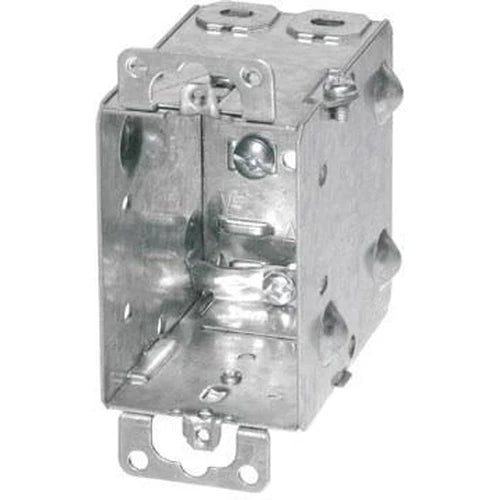 1004-L 3 inch deep metal box with ears and clamps