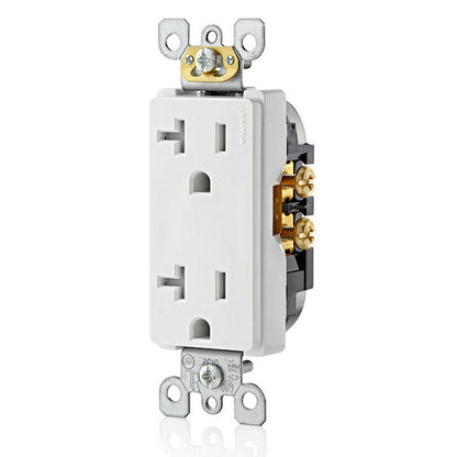 Leviton 20A Decora Tamper-Resistant Duplex Outlet — White