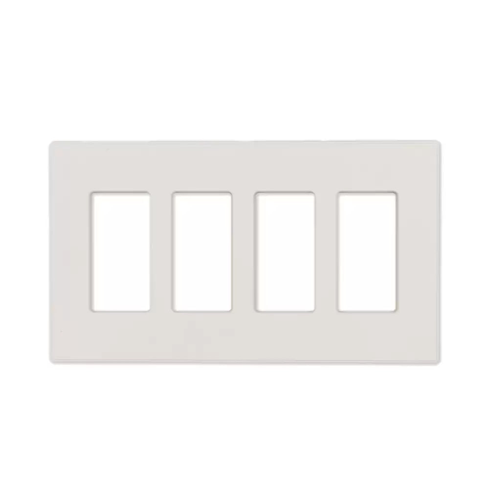 4-Gang Screw less Wall Plate  Decora, White or Black