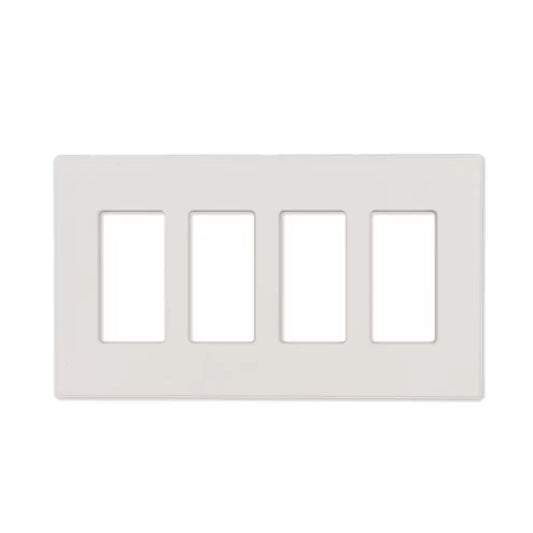 4-Gang Screw less Wall Plate  Decora, White or Black