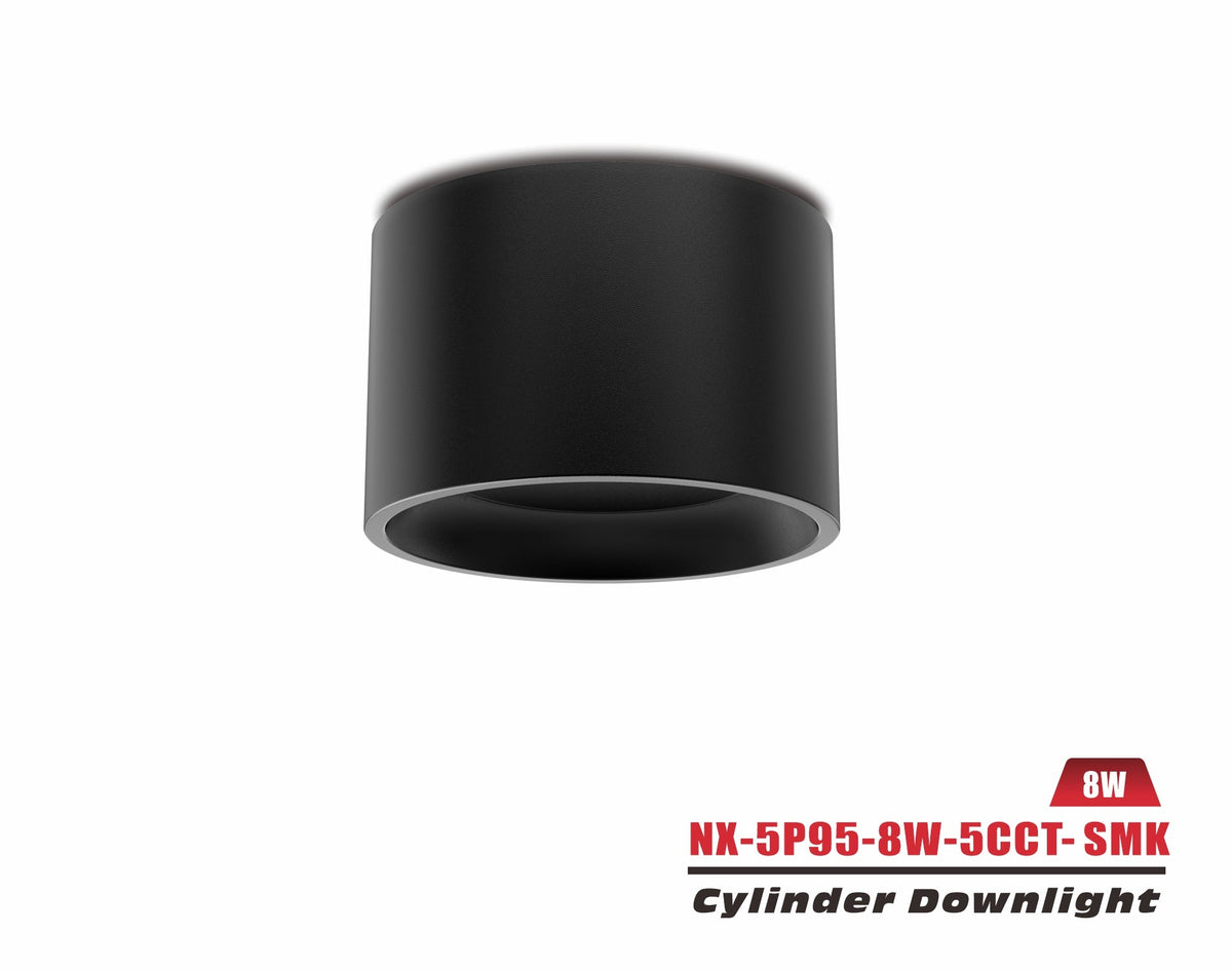 Surface-Mount LED Cylinder Downlight – 8W 5CCT (NX-5P95-8W-5CCT-SMK)