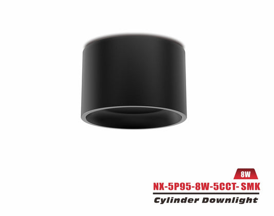 Surface-Mount LED Cylinder Downlight – 8W 5CCT (NX-5P95-8W-5CCT-SMK)