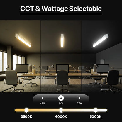 4 ft Slim LED Linear Low Bay / Strip Light, Wattage-Select 24-40W, 3CCT-NX-LLS4F40W
