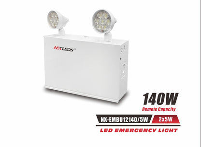 Steel Emergency Battery Pack Unit, 12V 140W (30 min), 2x5W Heads – NX-EMBU12140/5W
