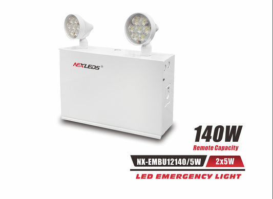 Steel Emergency Battery Pack Unit, 12V 140W (30 min), 2x5W Heads – NX-EMBU12140/5W