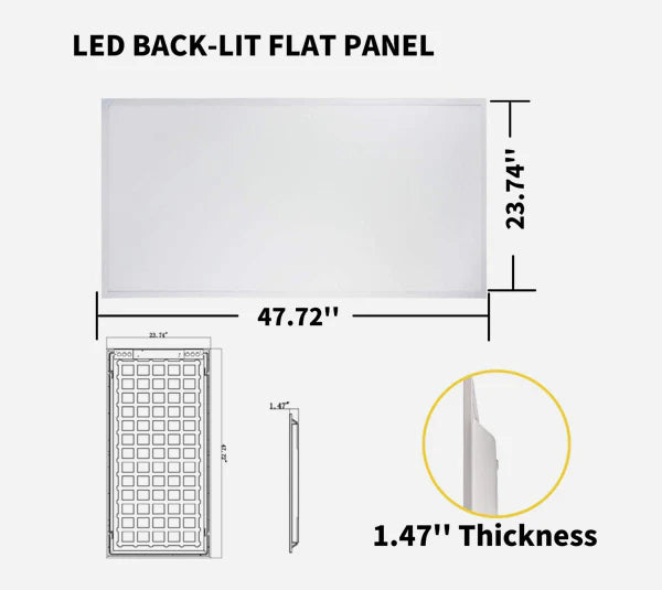 Votatec 2x2 Back-Lit LED Panel  5Way CCT & Wattage Adjustable, 100-347V