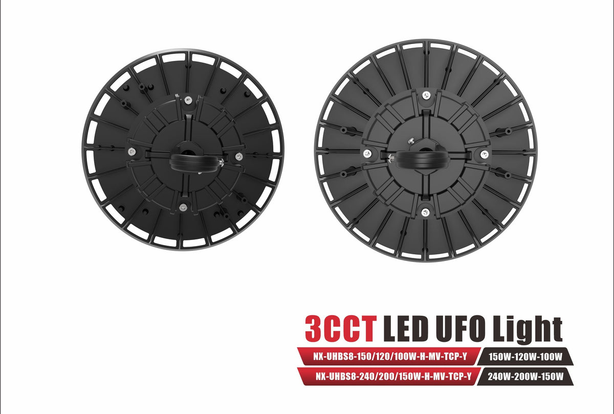 LED UFO High Bay, Wattage-Select 150-240W, 3CCT-NX-UHBS8-240-200-150W-H-MV-TCP