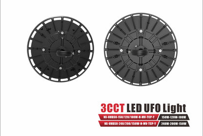 LED UFO High Bay, Wattage-Select 150-240W, 3CCT-NX-UHBS8-240-200-150W-H-MV-TCP