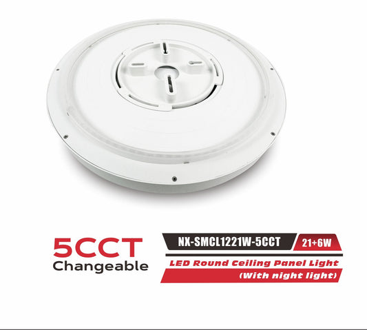 NEXLED 12" Surface Mount Ceiling Light 5CCT with Nightlight, White
