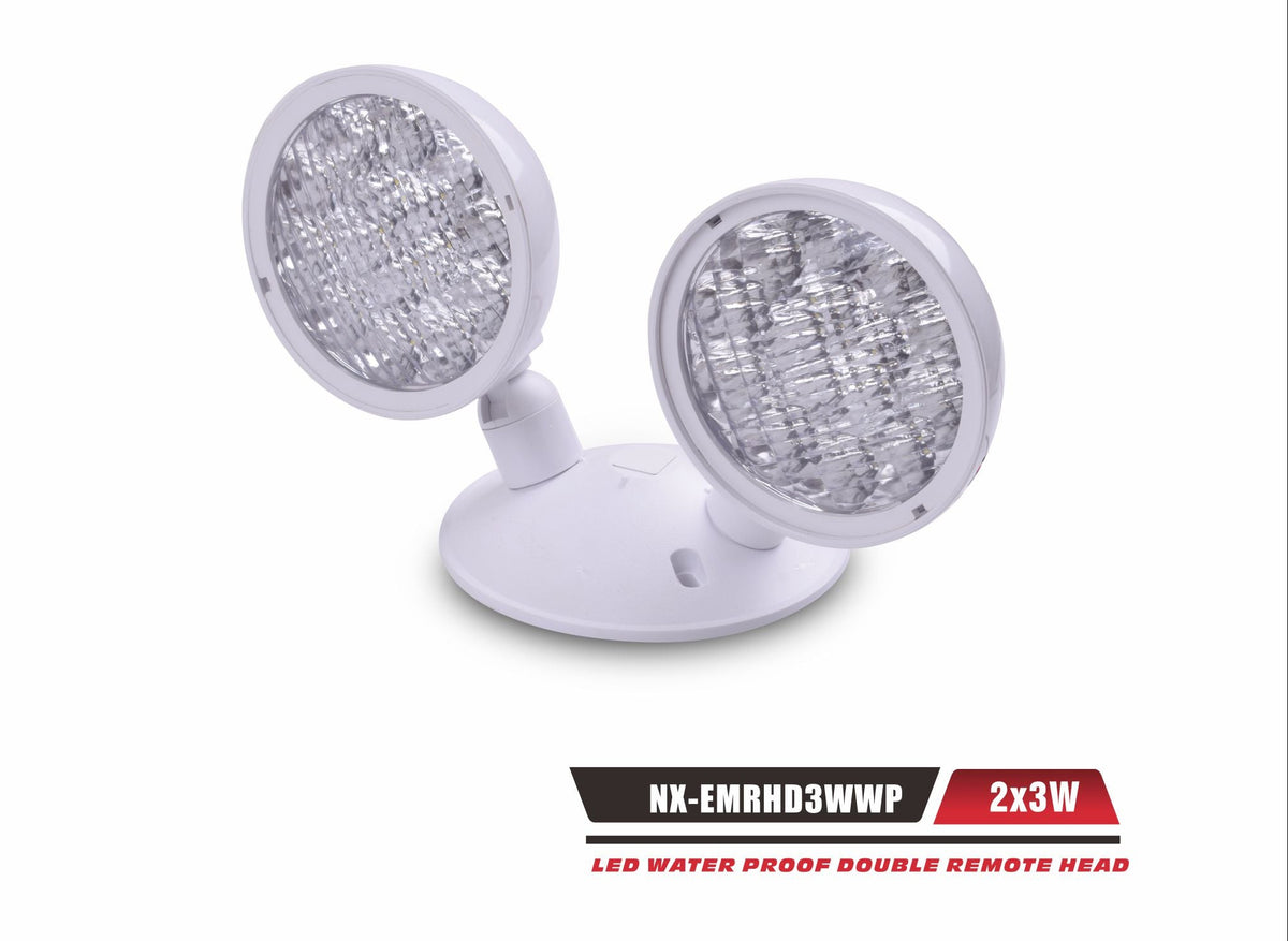Double Remote Emergency Head, 3W Weatherproof IP66-NX-EMRHD3WWP