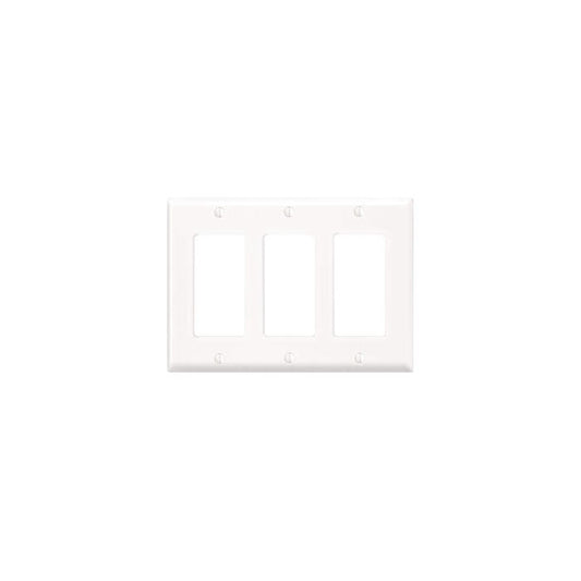 Leviton 3-gang Decora GFCI wallplate in white